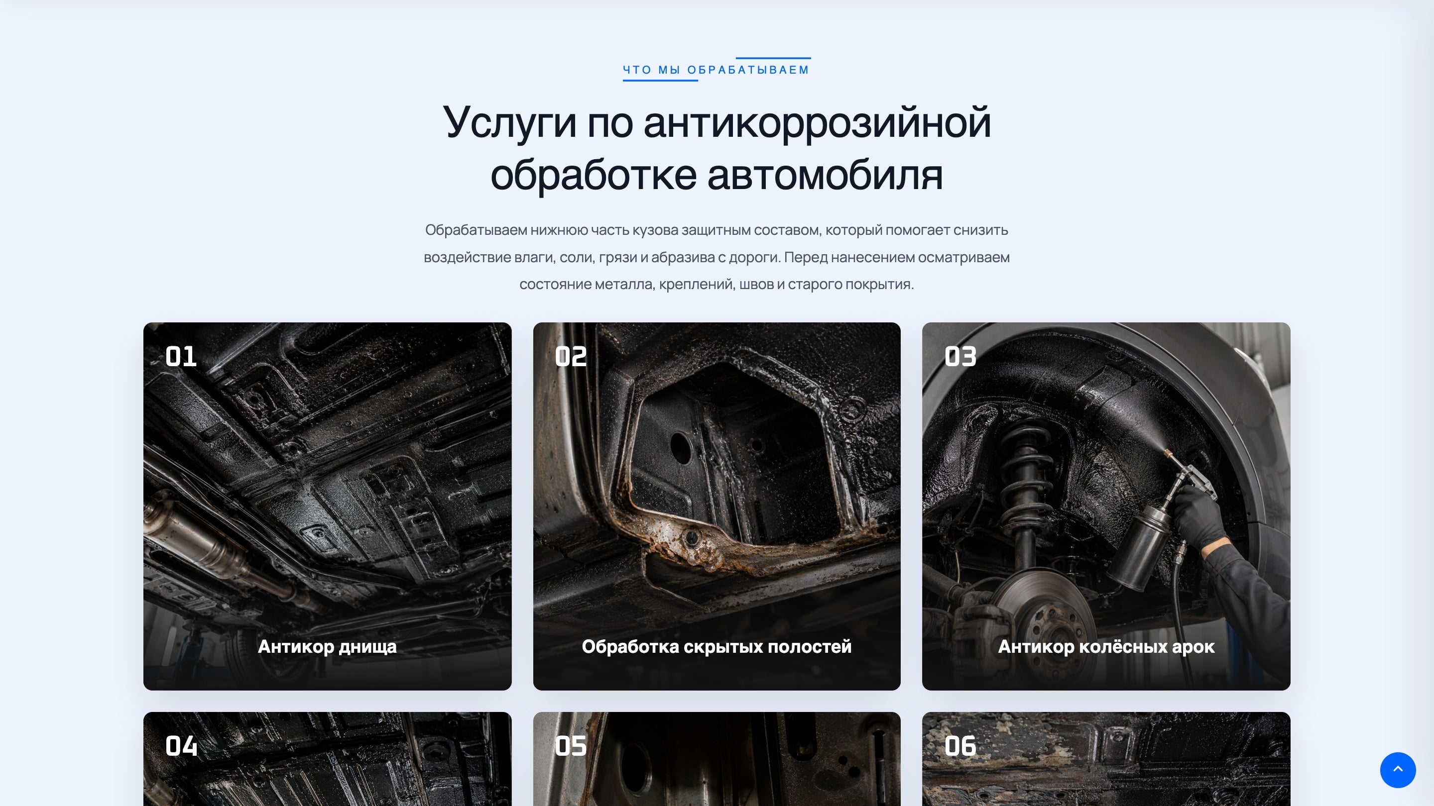 Шесть услуг по антикоррозийной обработке